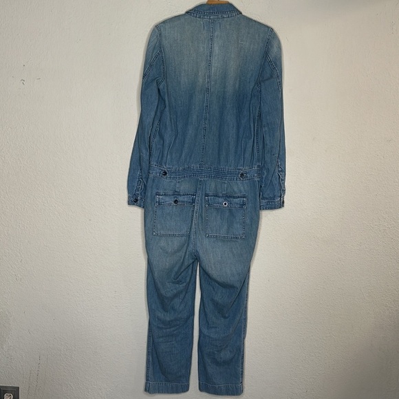 Madewell Denim Riveter Coverall Jumpsuit Medium Rinse Sz Small Oversized Relaxed - Picture 9 of 11
